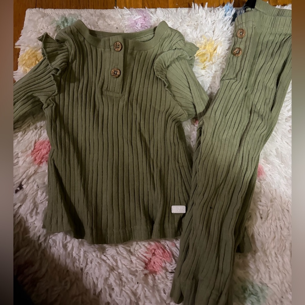 7 For All Mankind Olive Ribbed Garment